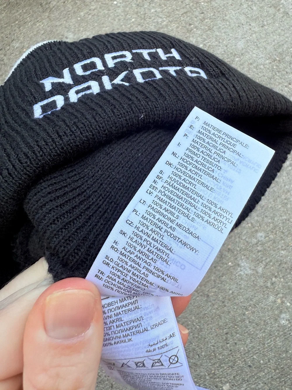 NWT Adidas Black and White Beanie Pom Pom Hat North Dakota